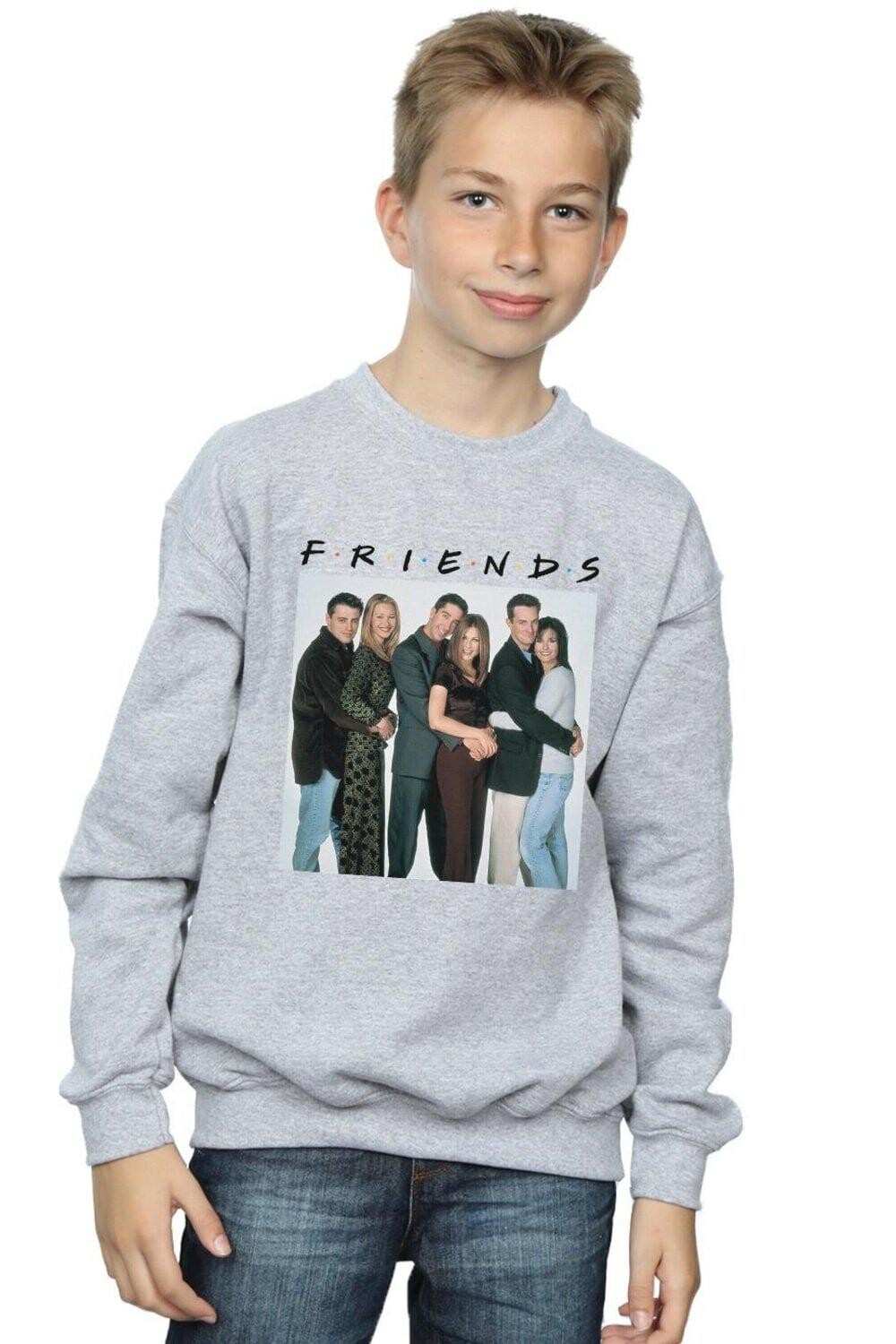 

Толстовка с групповым фото «Объятия» Friends, серый