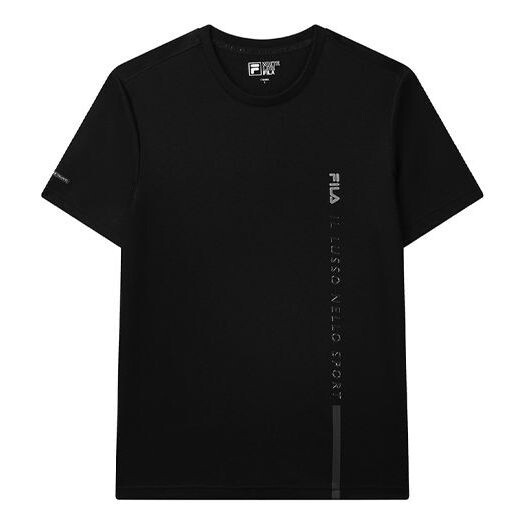 

Футболка letter logo loose crewneck short sleeve men's black Fila, черный