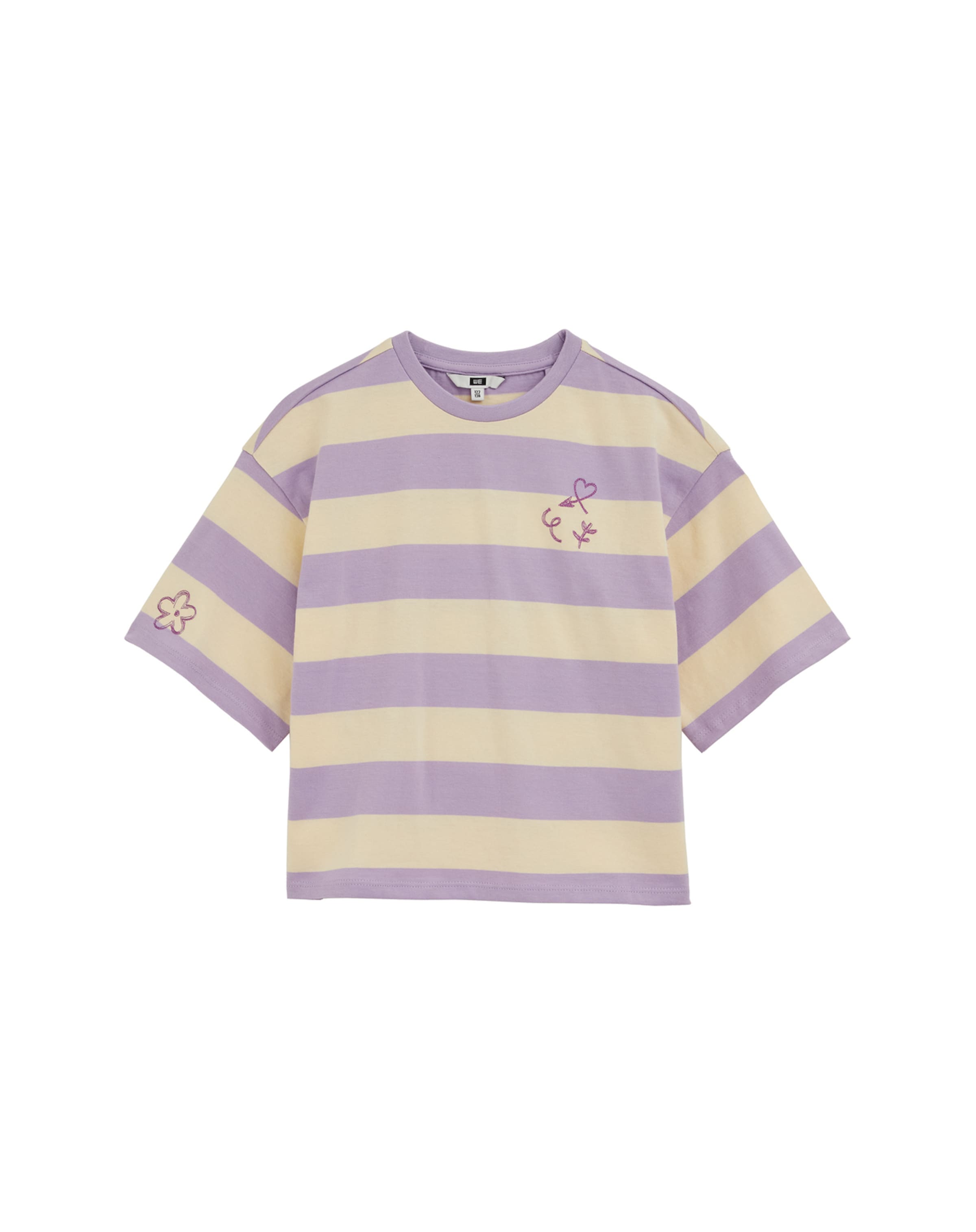 

WE Fashion Футболка в цвете крем и светло-фиолетовый