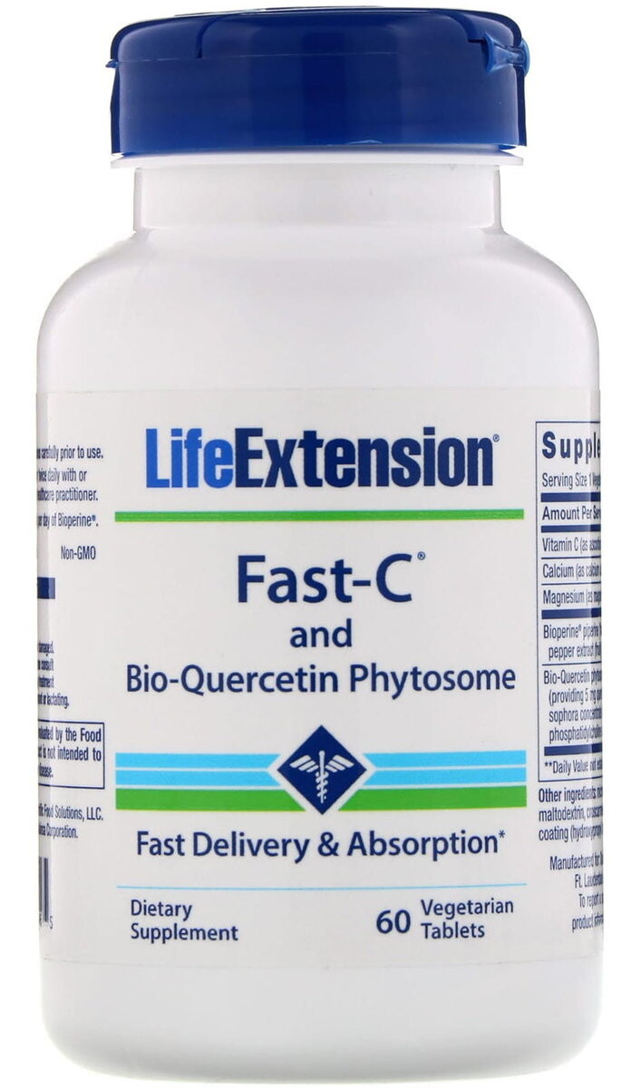 

Диетическая добавка Fast-C и фитосома био-кверцетина (60 таб) Life Extension