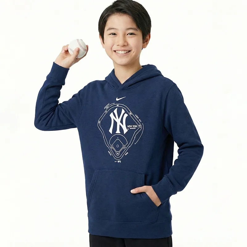 Толстовка с капюшоном MLB Pre school Nike, темно-синий — фото 4