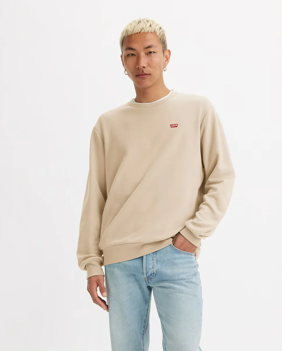 

Мужская толстовка с круглым вырезом и логотипом Levi's, цвет Kaki