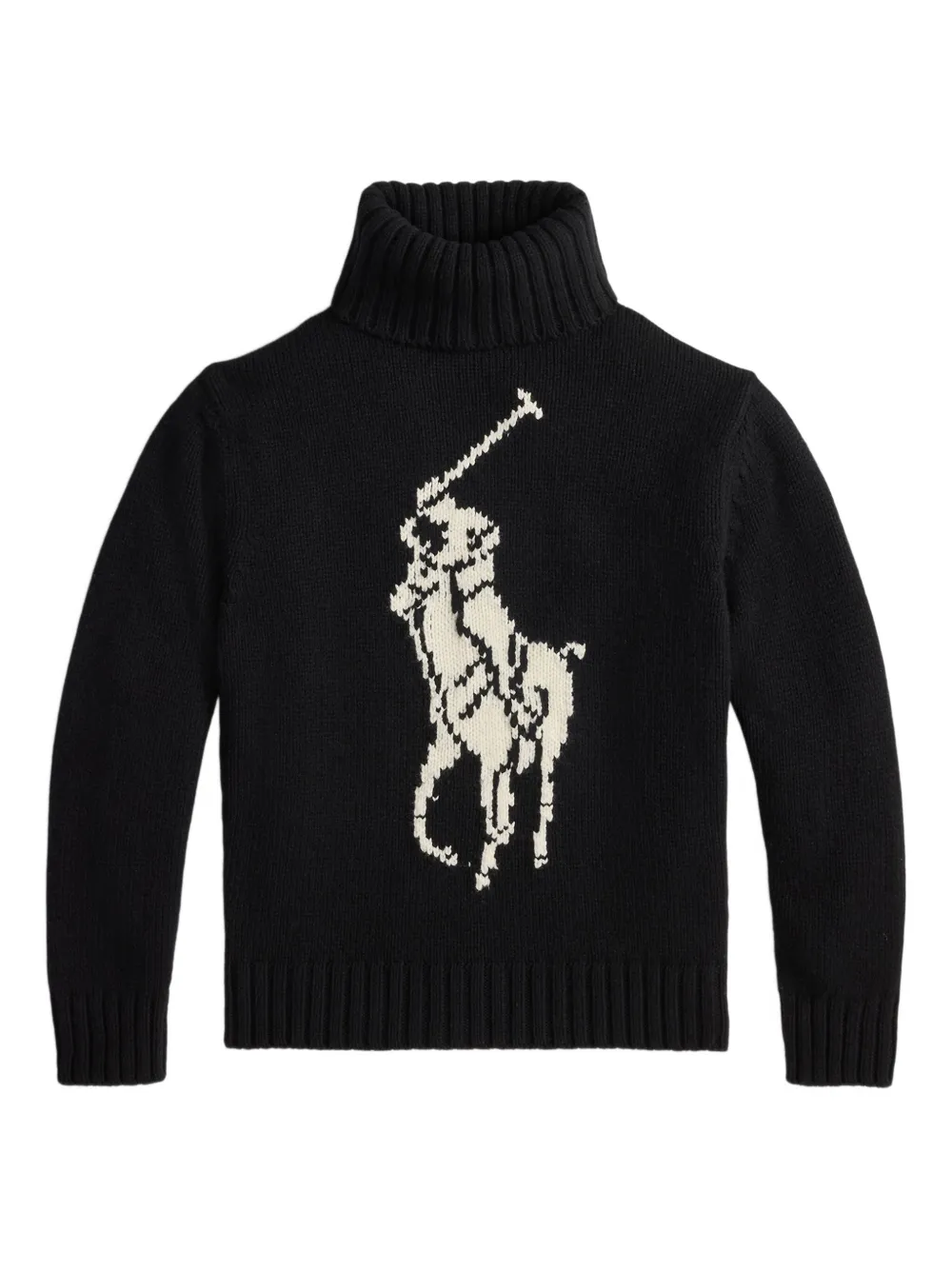 

Шерстяной свитер Polo-Player вязки интарсия POLO RALPH LAUREN, черный