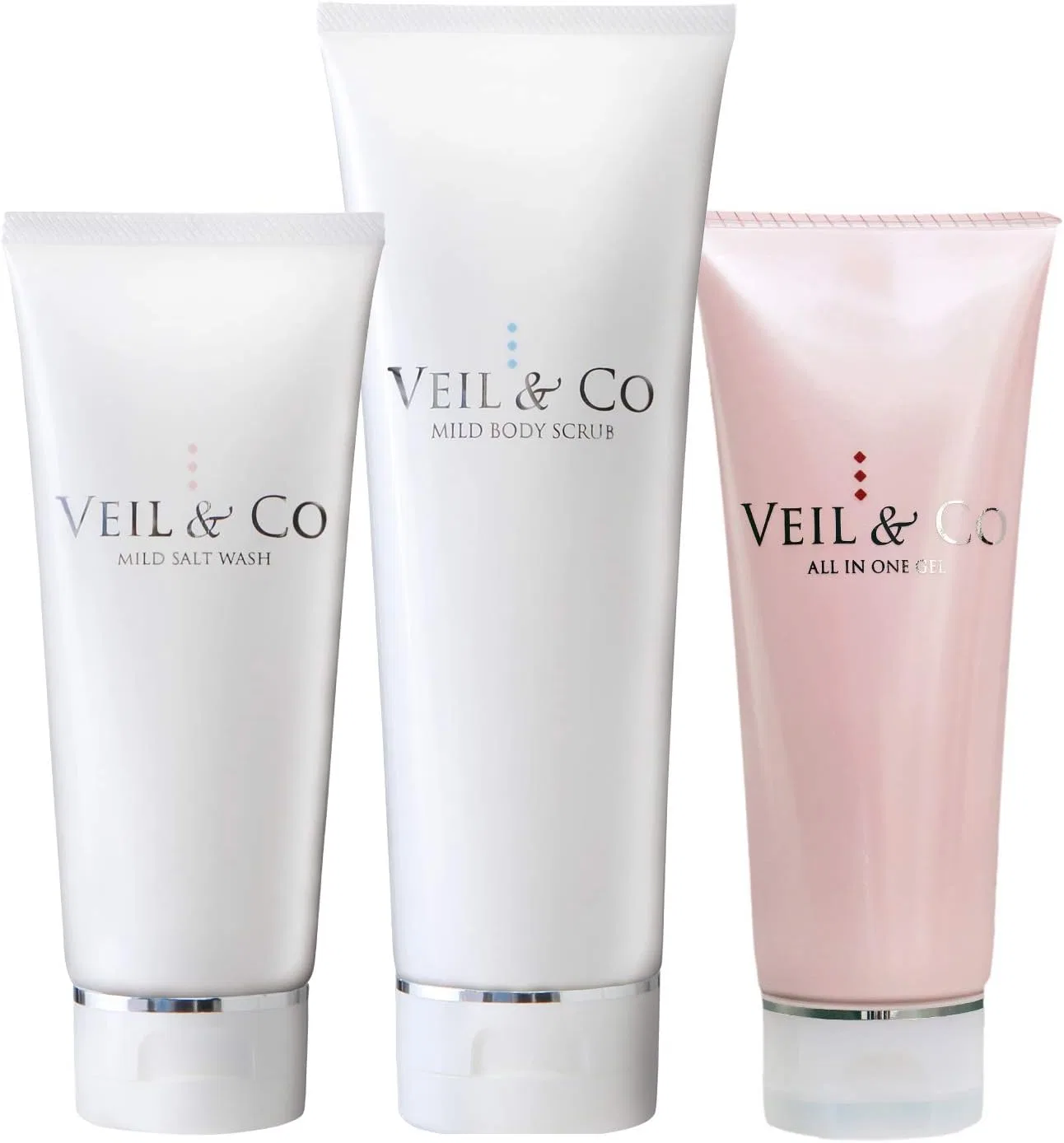 Набор для ухода за кожей Veil And Co с солью, скрабом и гелем 3 предмета