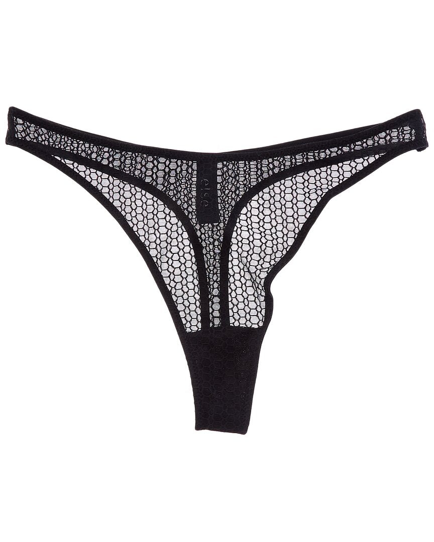 

ELSE Трусы-стринги Honeycomb, черный