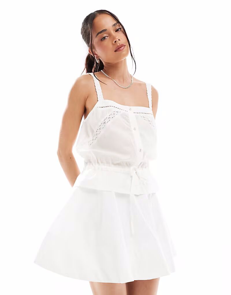 

Белые мини-юбки-солнце ASOS DESIGN
