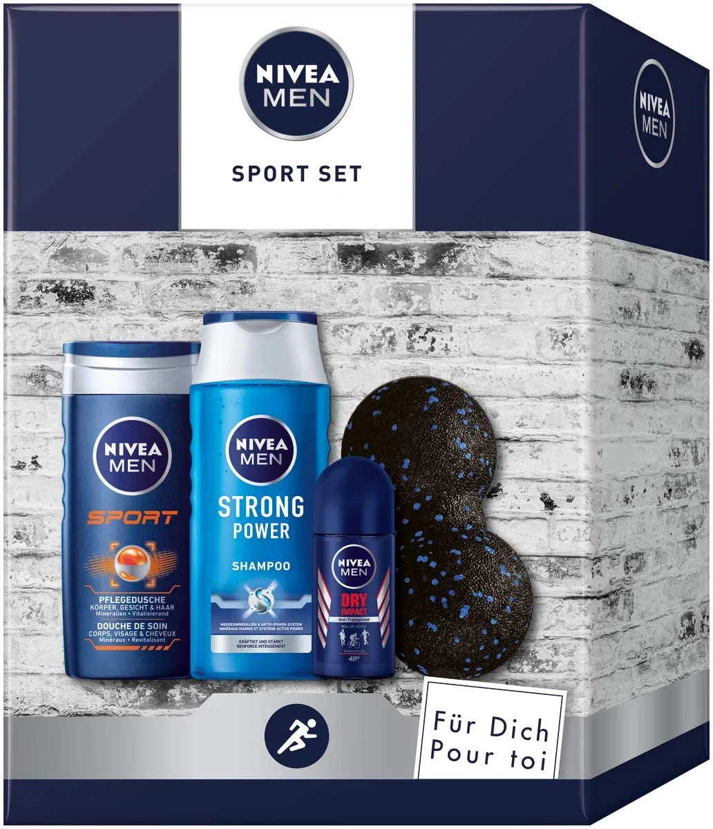 Мужской подарочный набор NIVEA Men Sport с шариком для фасций Nivea