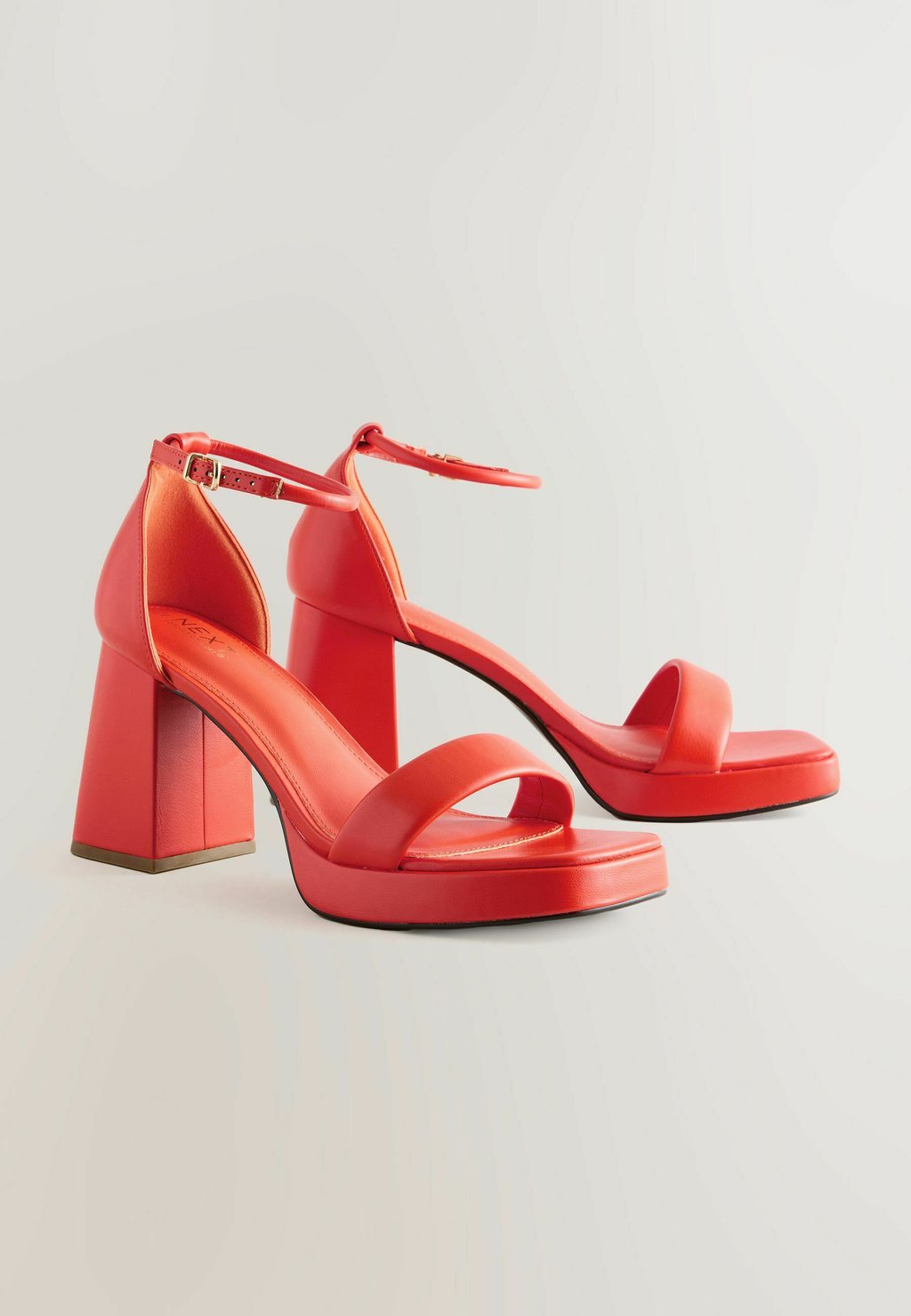 Босоножки на платформе REGULAR FIT - FOREVER COMFORT SQUARE TOE PLATFORM FLARE HEELS - High heeled sandals Next, оранжевый — фото 2