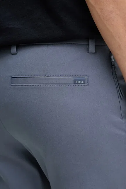 Брюки из хлопка P-Kaiton1-Zip BOSS, синий — фото 4