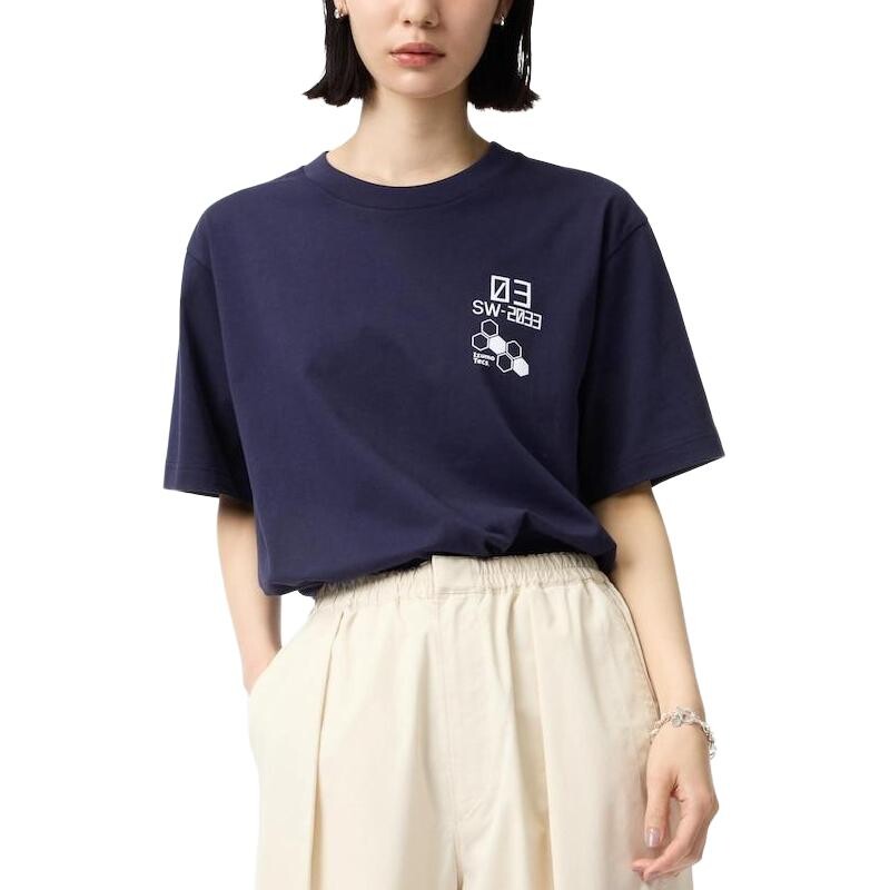 Футболка унисекс темно-синяя - 69 Uniqlo, темно-синий — фото 4