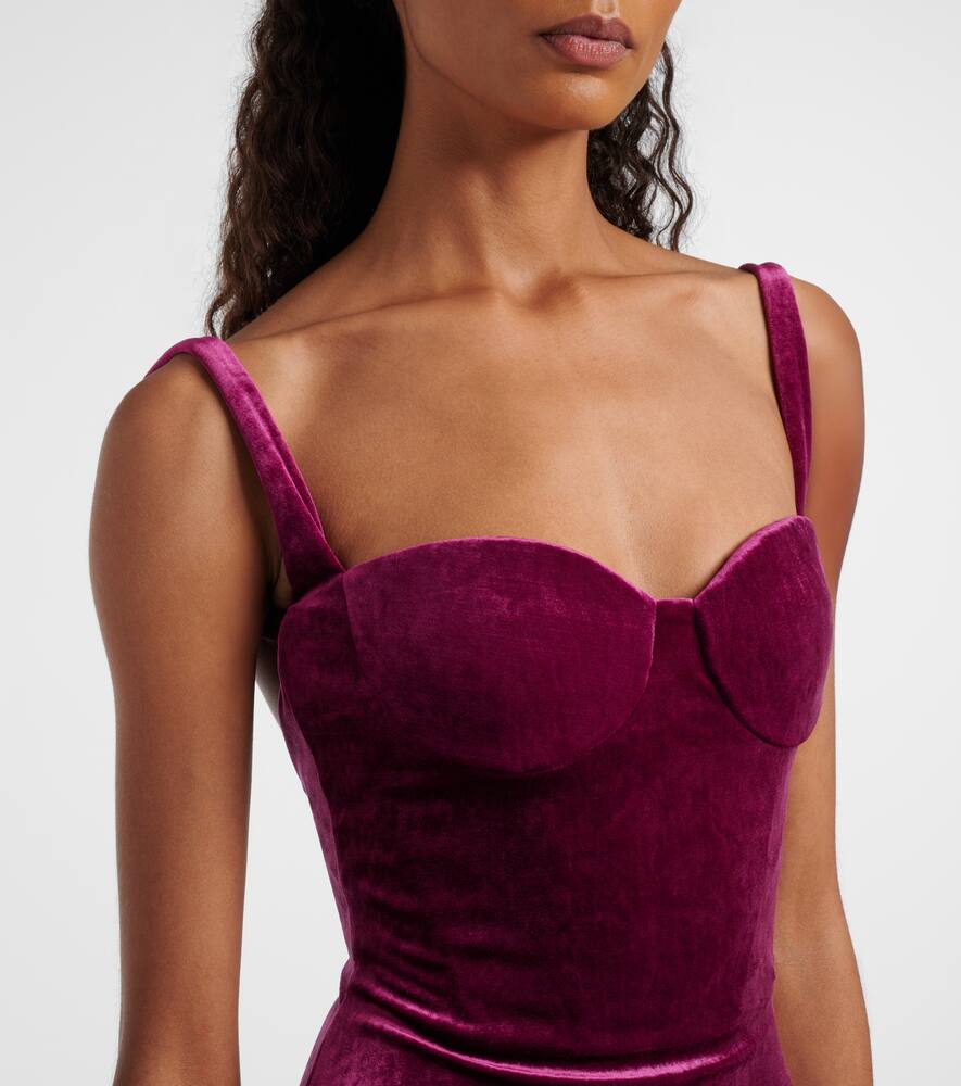 Вечернее платье из бархата с открытой спиной Balenciaga, Plum — фото 4