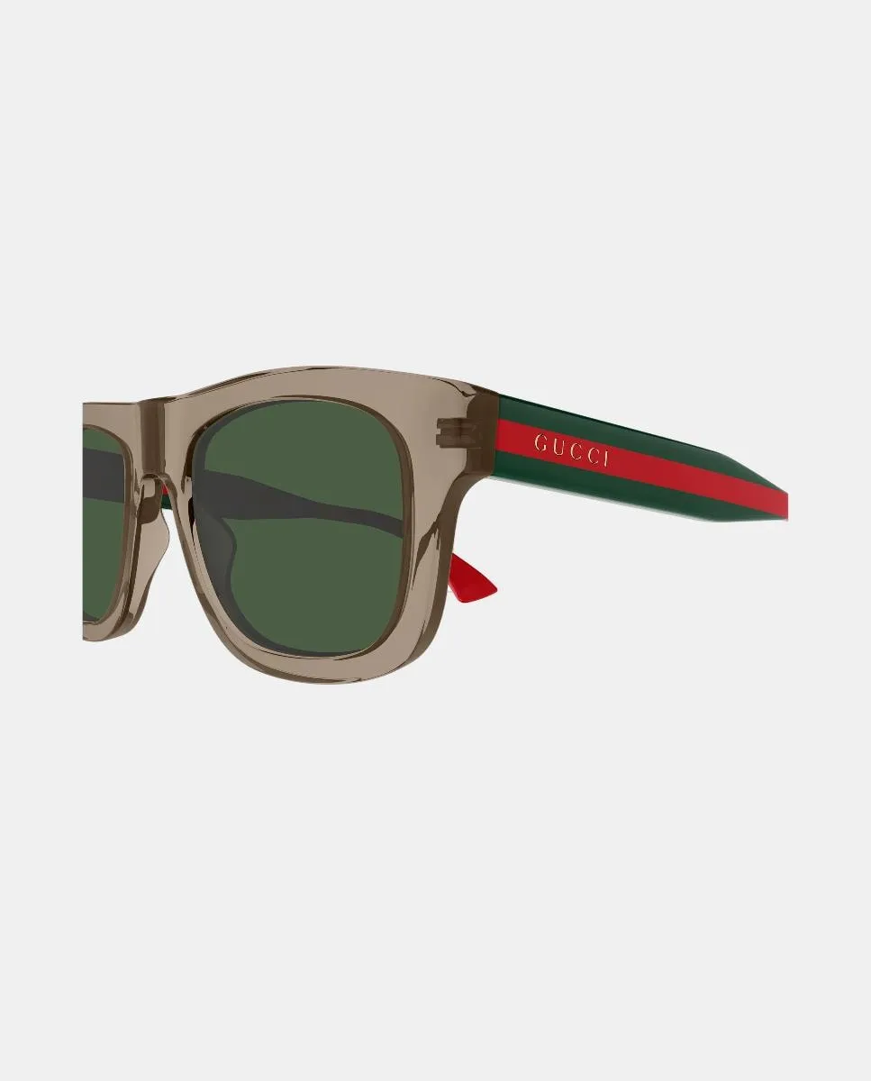 Прямоугольные солнцезащитные очки для мужчин из ацетата Gucci, коричневый — фото 3