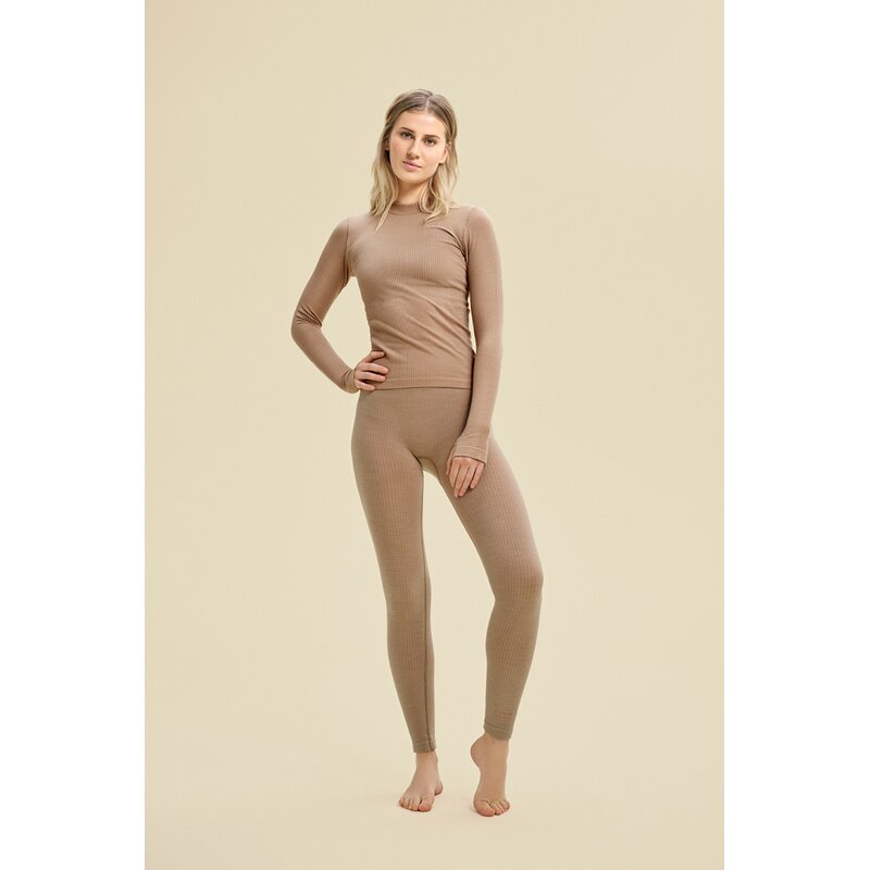 

Плотные шерстяные колготки в рубчик с высокой талией Casall, цвет light sand