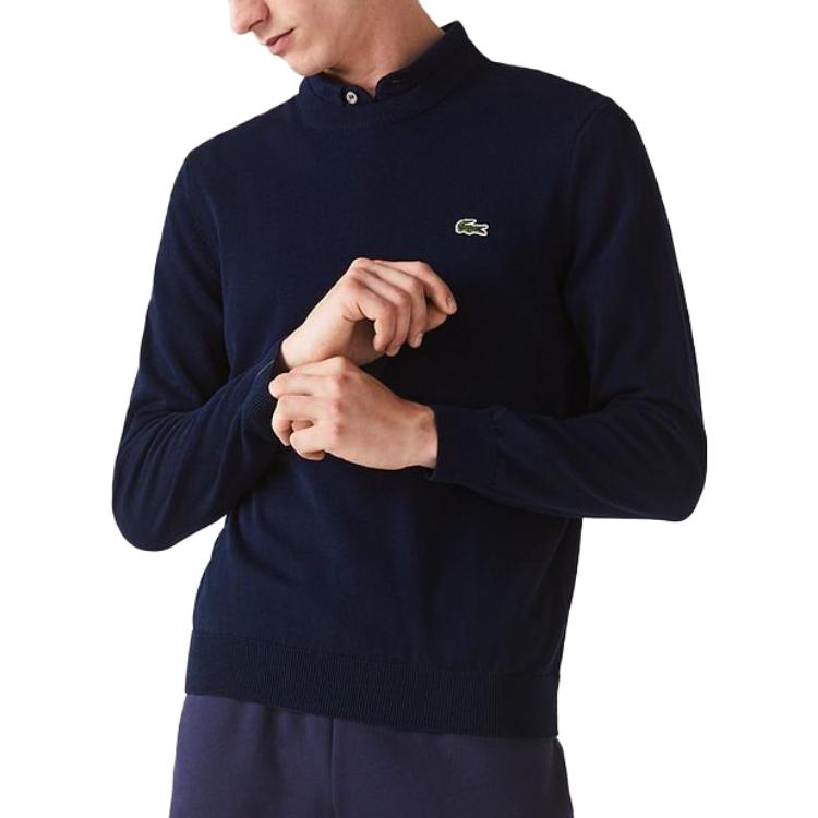 Свитер вязаный с нашивкой-логотипом LACOSTE, 166/Темно-синий — фото 3