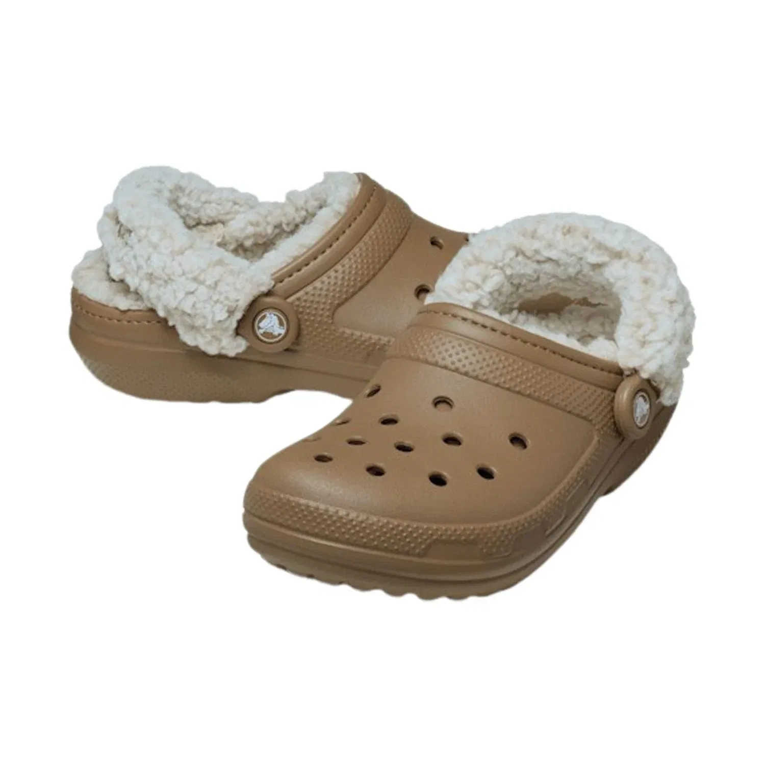 Мужские сабо Crocs Classic 211396-2EY, флисовая подкладка, слипоны, повседневная обувь, модель JAX959, коричневый — фото 2