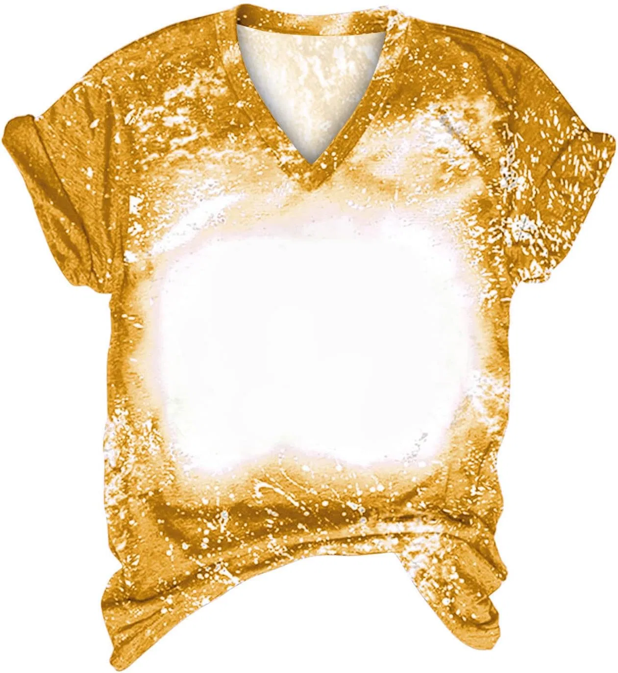 Футболка с V-образным вырезом, Slim Fit, принт, туника, Yellow — фото 2