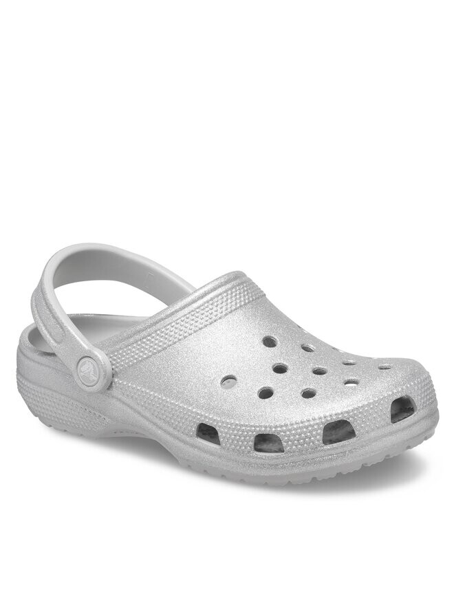 Шлепанцы Crocs Classic Glitter Clog, серебряный — фото 2