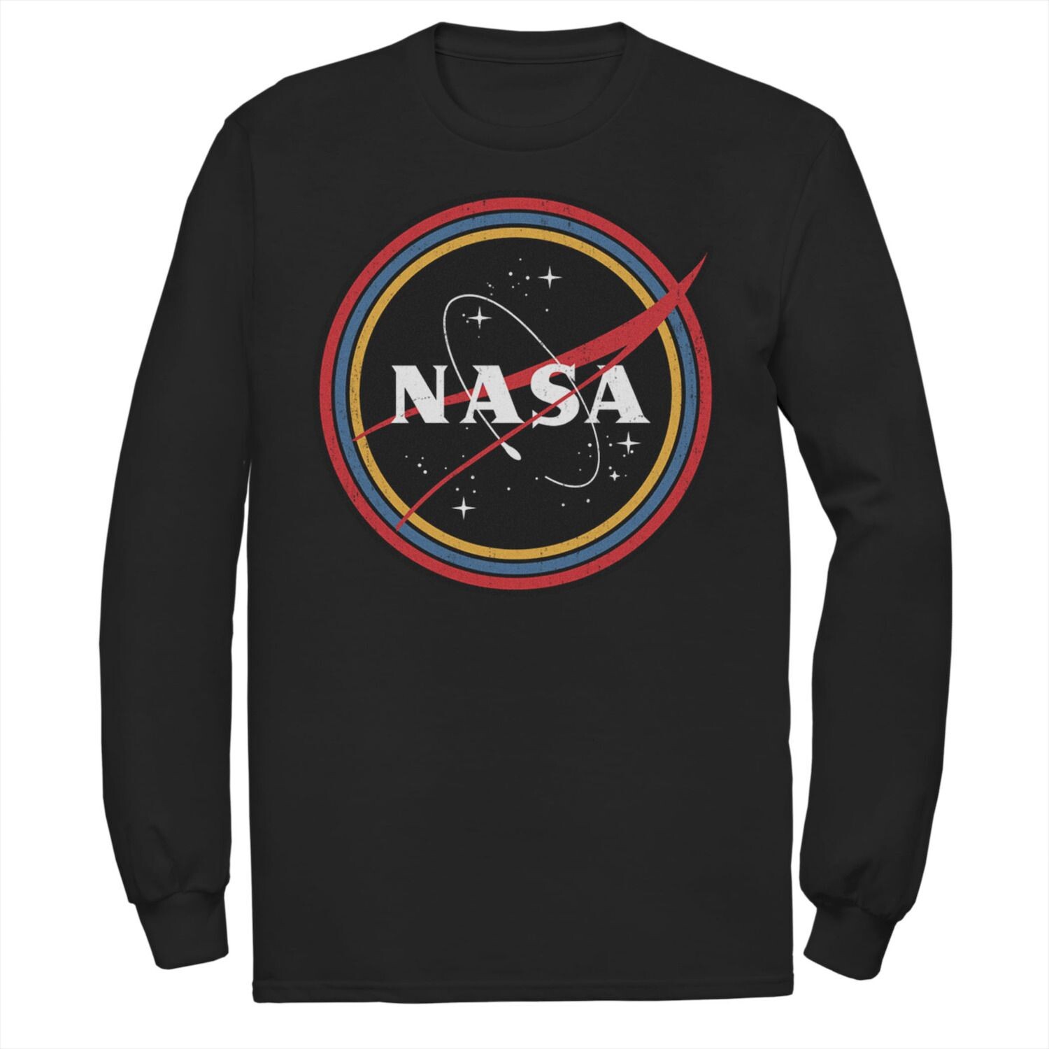 

Мужская футболка NASA Galaxy в радужных кругах с длинными рукавами и рисунком Licensed Character
