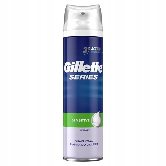 Подарочный набор Gillette Sensor из 3 кассет с лезвиями (8 шт.) + пена для бритья — фото 2