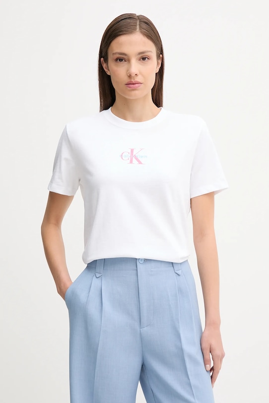 

Хлопковая футболка Calvin Klein Jeans, белый