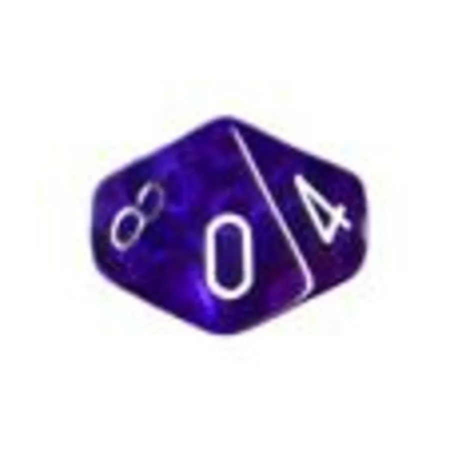 

d10 Синий с белым (10) (пересмотренный), Dice - Translucent - d12 & d10 & d20 (Chessex)