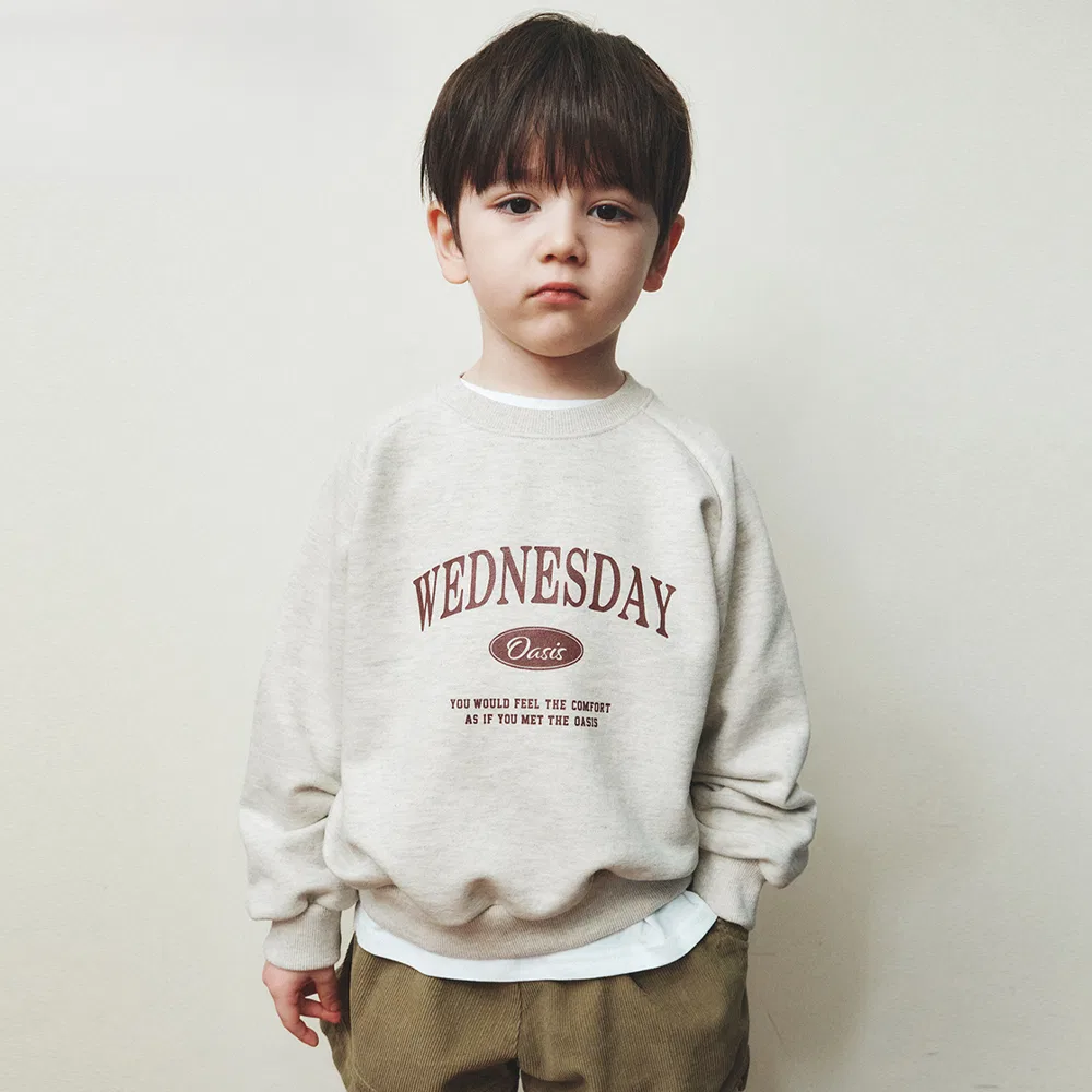Детский свитшот Signature Raglan цвета овсянки от Wednesdayoasis Kids — фото 4