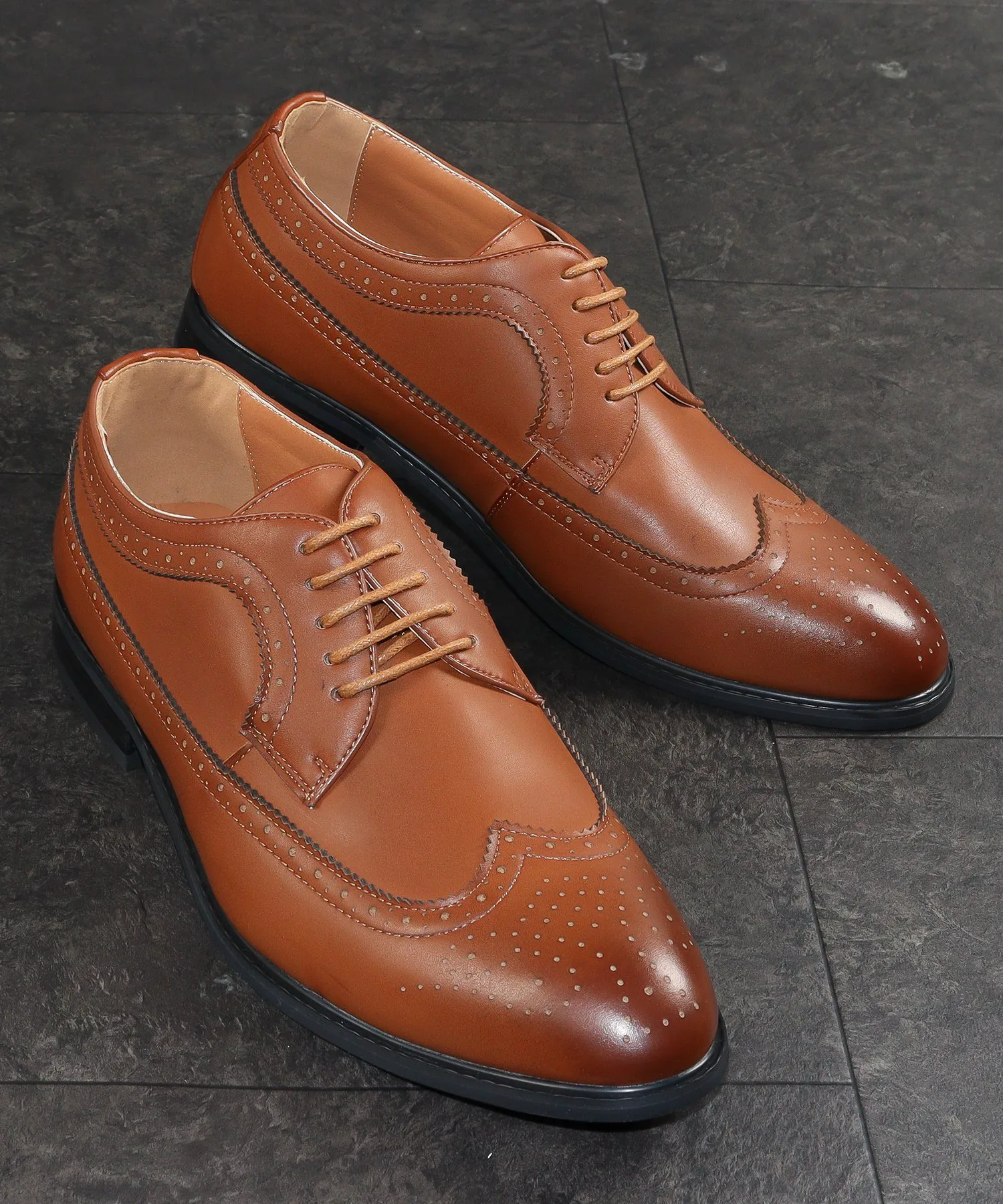 Офисные повседневные формальные туфли с перфорацией 802 Lassu&Friss, Light brown