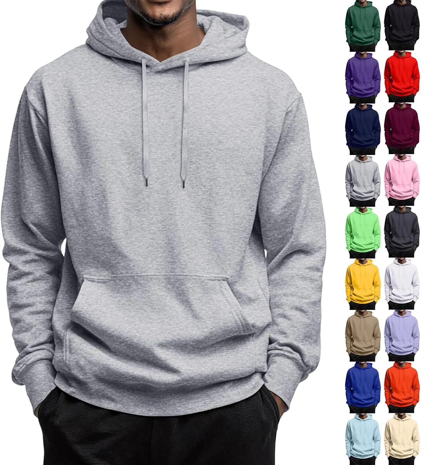 

Толстовка с капюшоном для мужчин, флисовая, с карманом hayudier