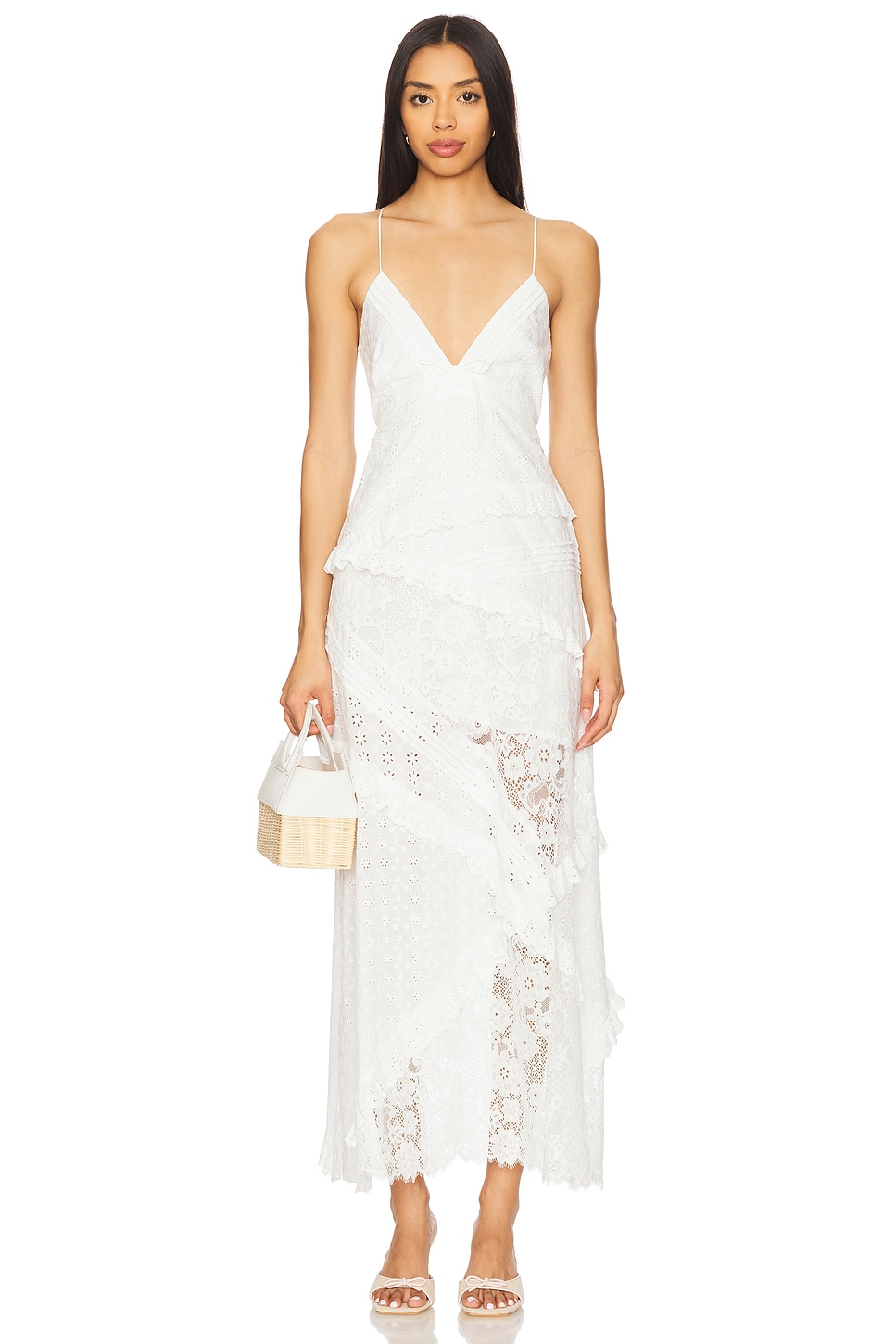 

Длинное платье Rosalyn от For Love & Lemons, white