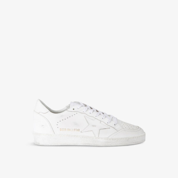 

Низкие кожаные кроссовки Ballstar с вышитыми звездами Golden Goose, белый