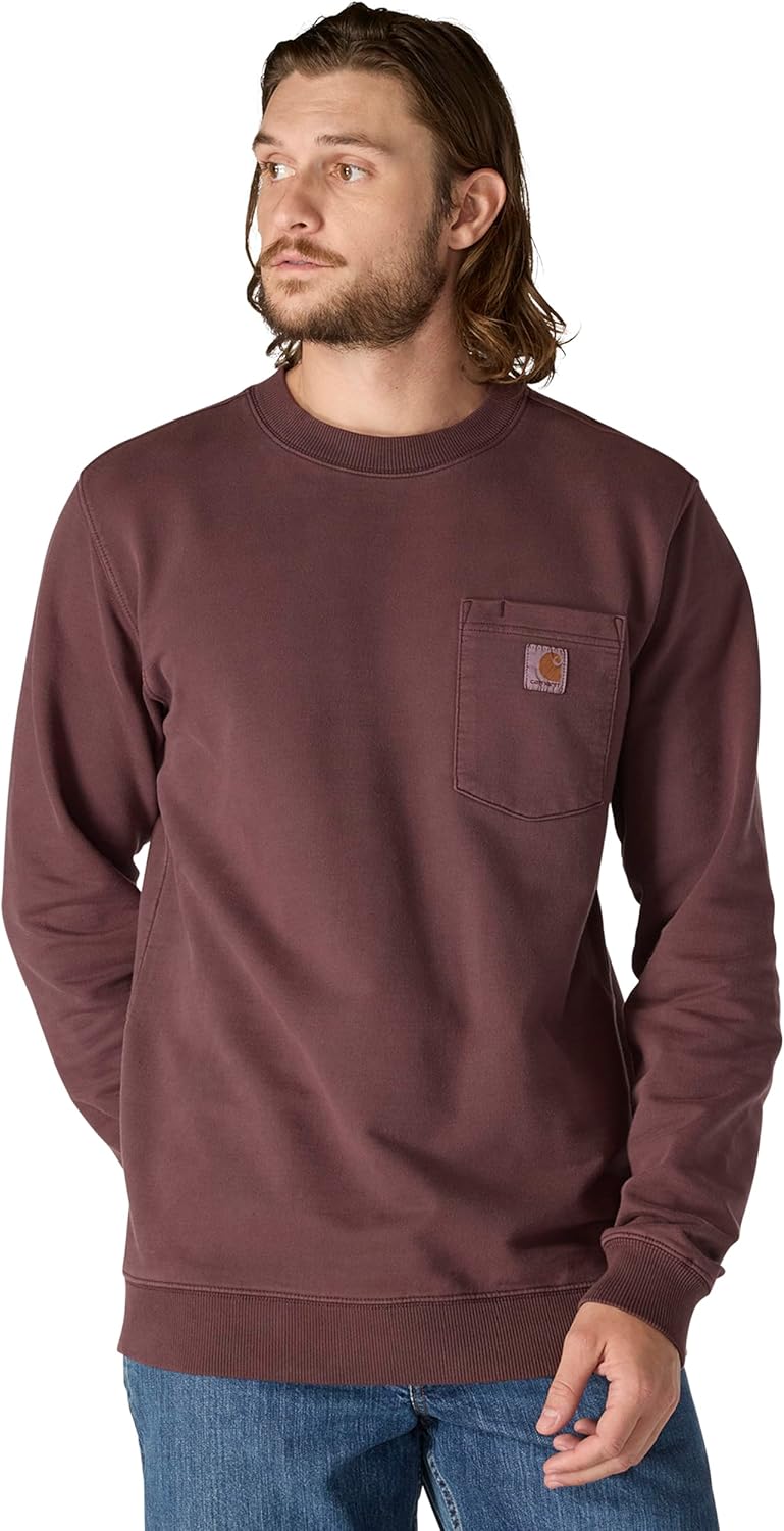 

Carhartt мужская толстовка с карманом Relaxed Fit Midweight Garment Dye French Terry, Dark Sepia