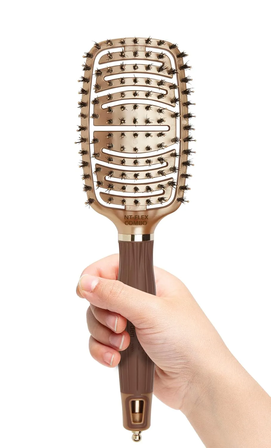 Расческа для волос Olivia Garden NanoThermic Ceramic + Ion Flex с плотным прилеганием к коже головы и вентиляцией Комбо — фото 3