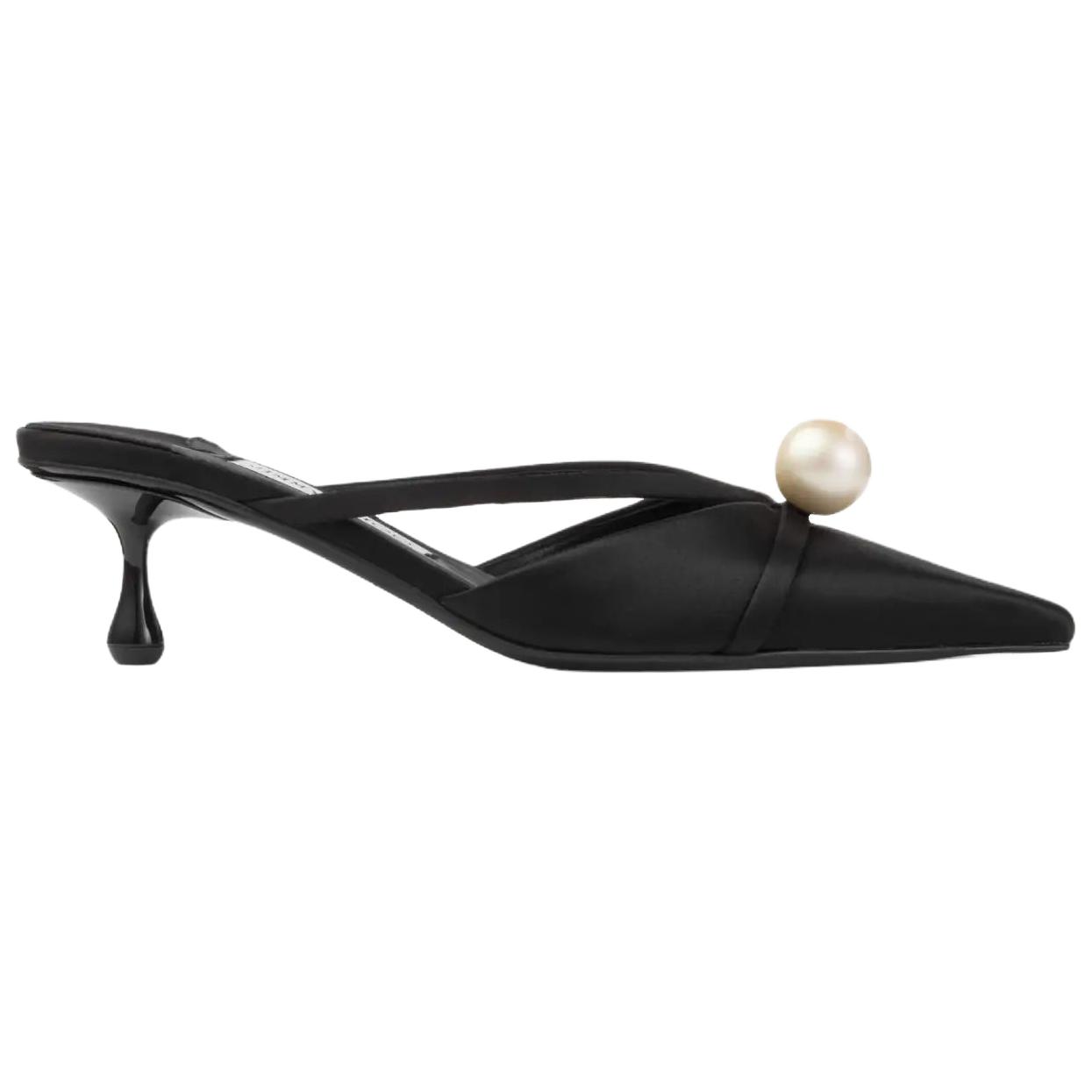 Jimmy Choo Закрытые тапочки на каблуке 5 см женские черные, цвет Black — фото 2