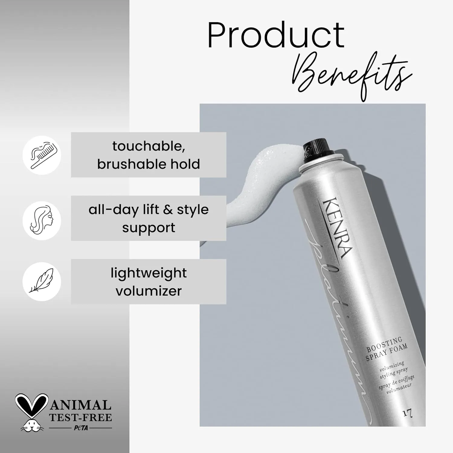 Спрей-пена для придания объема Kenra Platinum Boosting Spray-Foam 17 | Спрей для укладки волос — фото 2