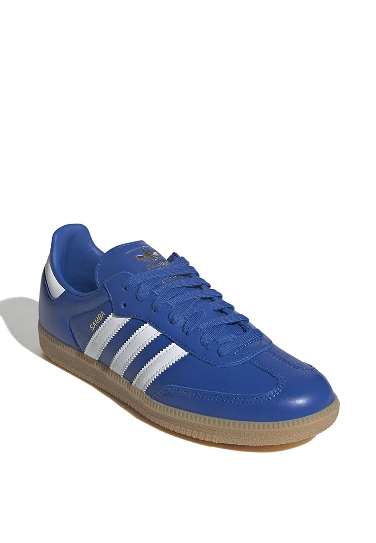 Кроссовки, низкие, Samba OG, Adidas, белый/синий — фото 2