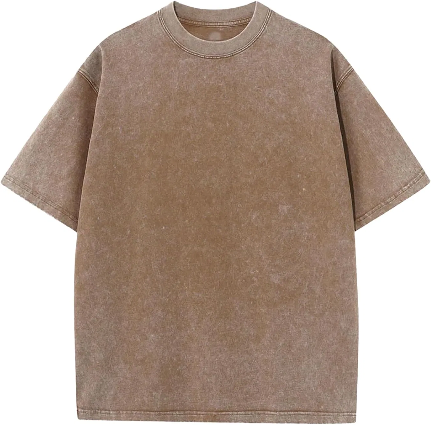 Футболка с опущенным плечом Cotton, коричневый