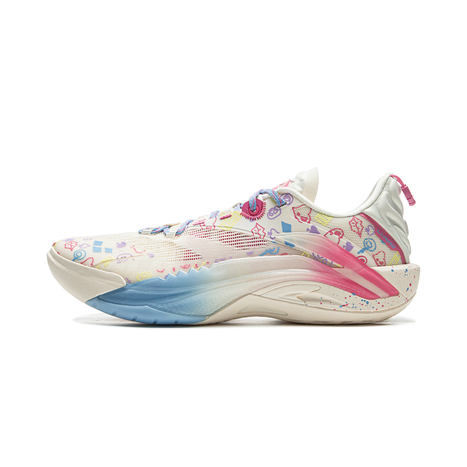 

Баскетбольные кроссовки Squirt 1 SUPER с противоскользящим покрытием и износостойким отскоком, низкие, мужские, цвета экрю LINING, Ecru