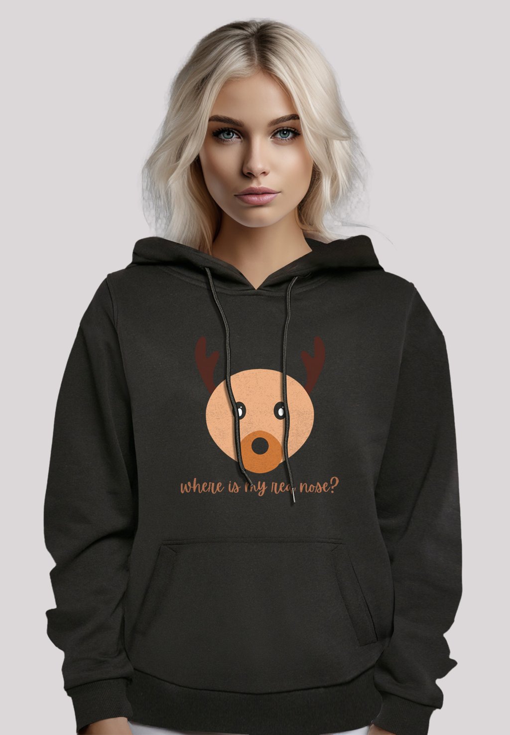 

Толстовка WEIHNACHTEN RED NOSE - Hoodie F4NT4STIC, черный
