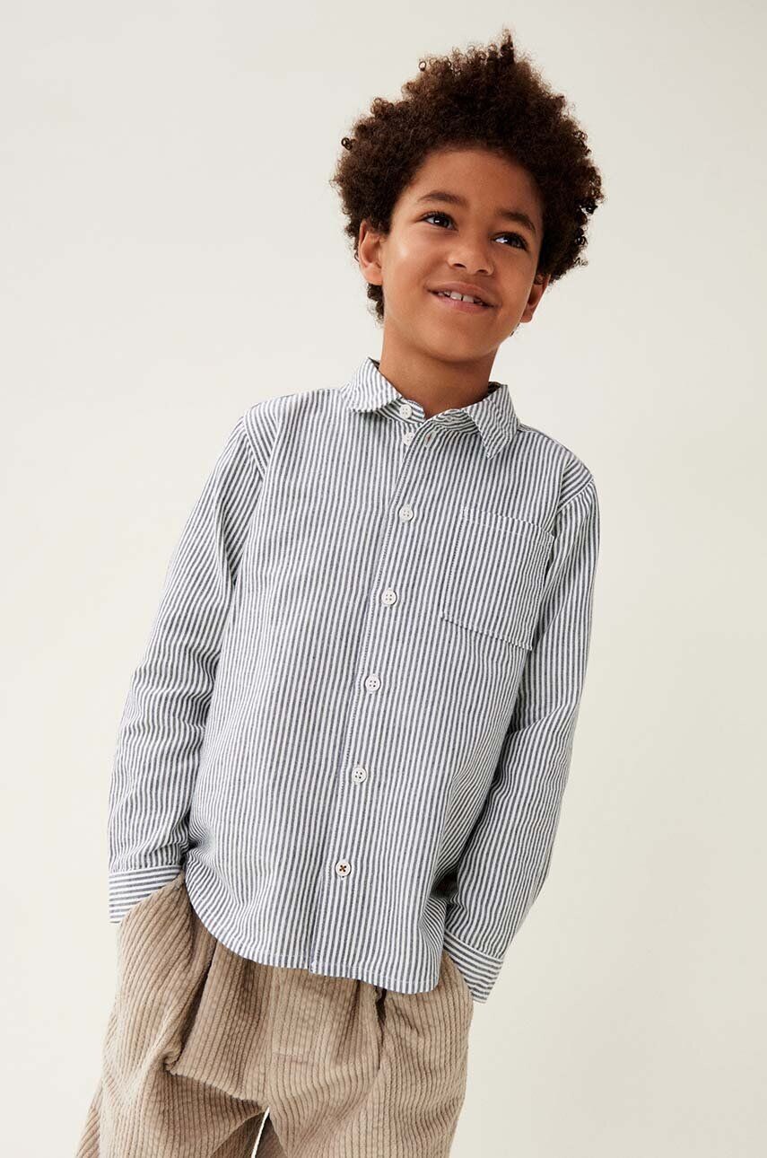 

Детская хлопковая рубашка Liewood Costa Stripe Shirt, синий
