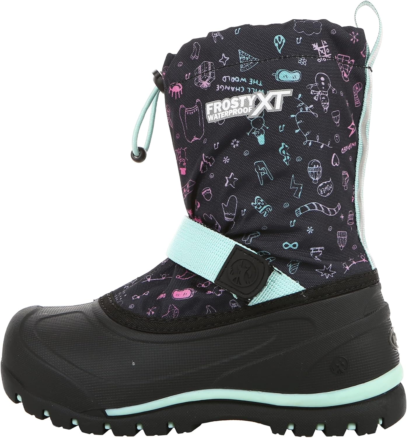 Детские зимние сапоги Northside Kids Frosty XT с водонепроницаемой утепленной подкладкой - герметичные швы, теплая подкладка, отражающие элементы, протектор для сцепления, черный — фото 2
