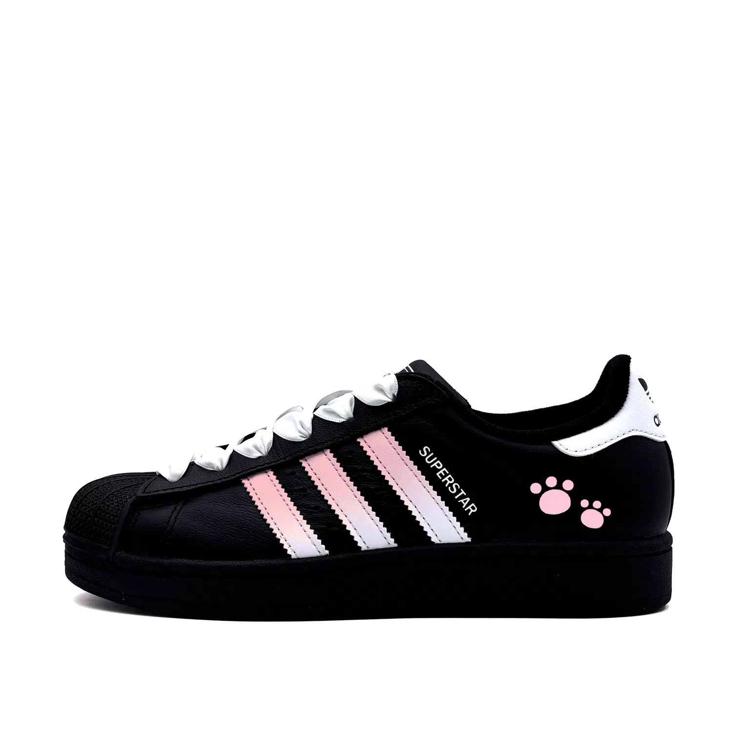 Кроссовки для скейтбординга Superstar 2 Light Pink Claw Leather Low top Kids' Skateboarding Shoes Black Pink Teenagers Adidas Originals