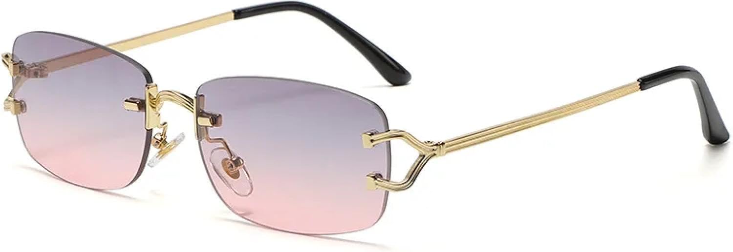 

Солнцезащитные очки с защитой от УФ-излучения UV400 | Маленькие безободковые очки с тонированными линзами | Для женщин и мужчин, для занятий спортом на открытом воздухе и вождения DSVIGF, 05