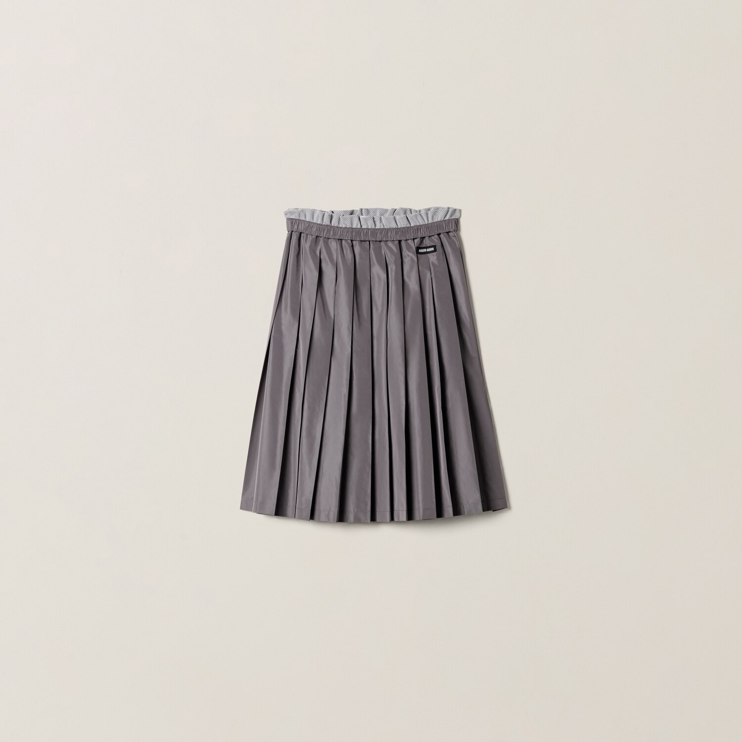 

Техническая шелковая юбка MIU MIU, алюминий