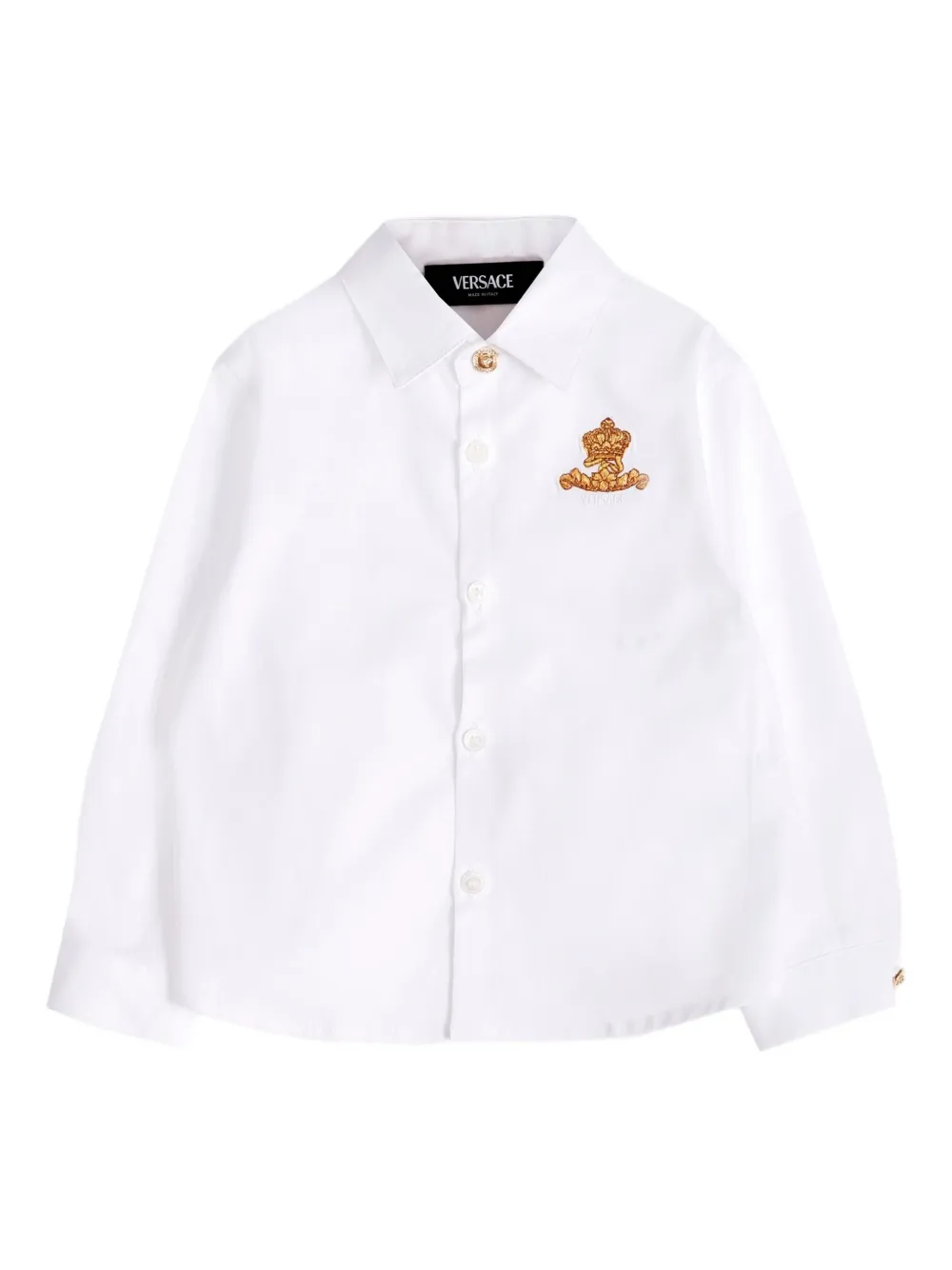 

Декорированная рубашка с длинными рукавами Versace Kids, белый