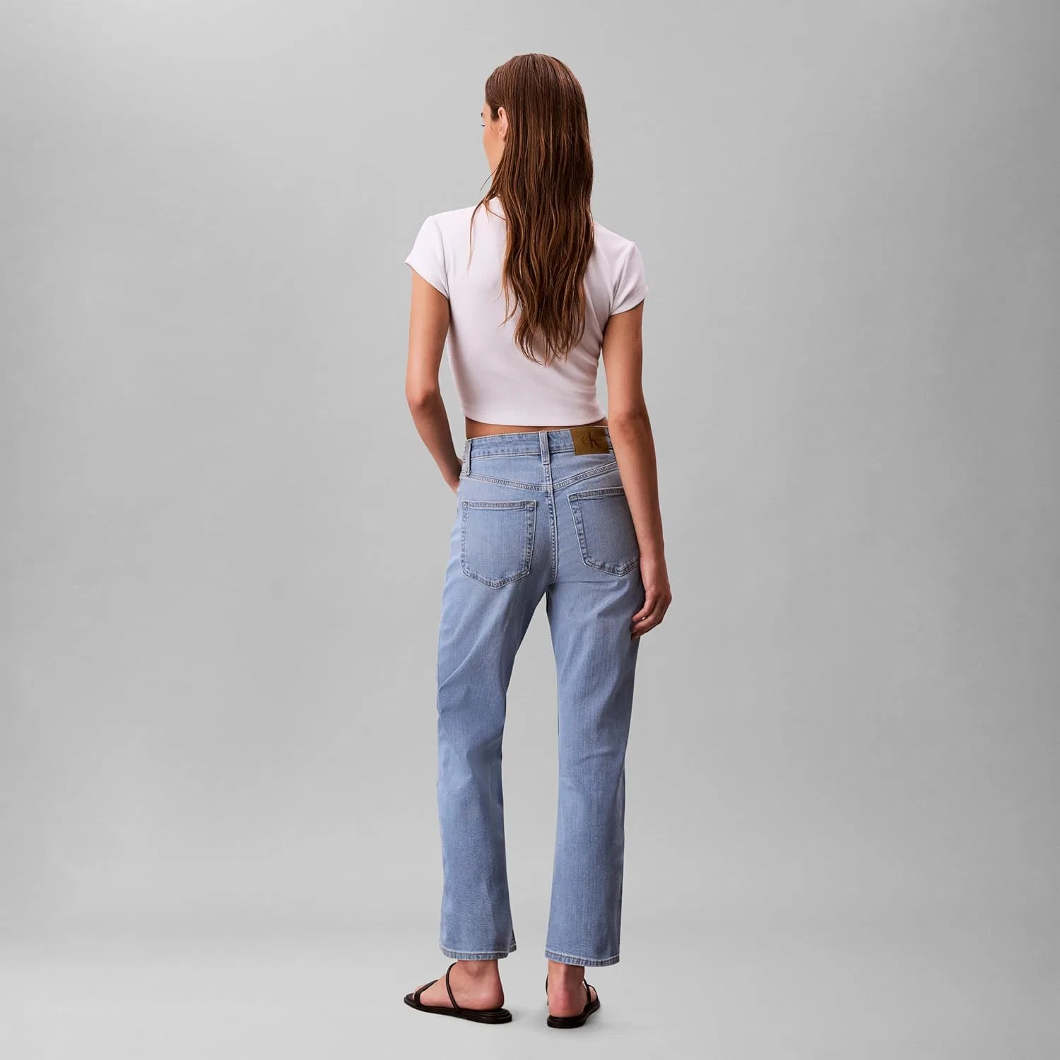 Calvin Klein Женские джинсы прямого кроя с высокой посадкой, Ocean Front — фото 3