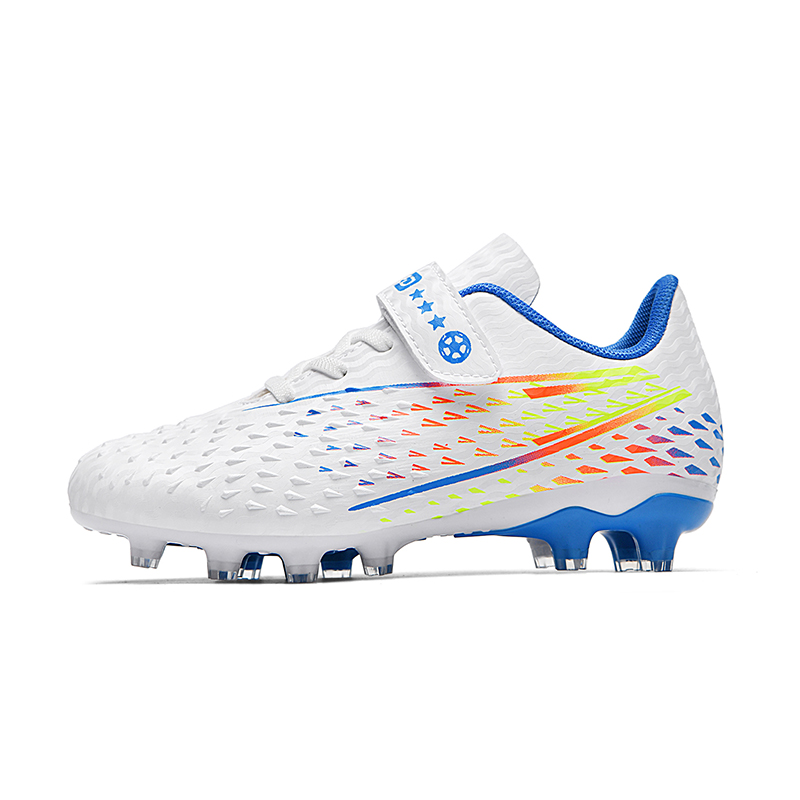 

Футбольные бутсы для детей и подростков, устойчивые к истиранию и скольжению Kung Fu partners, белый/синий