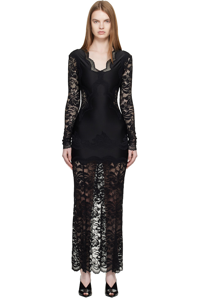 

Кружевное макси-платье Rabanne, черный