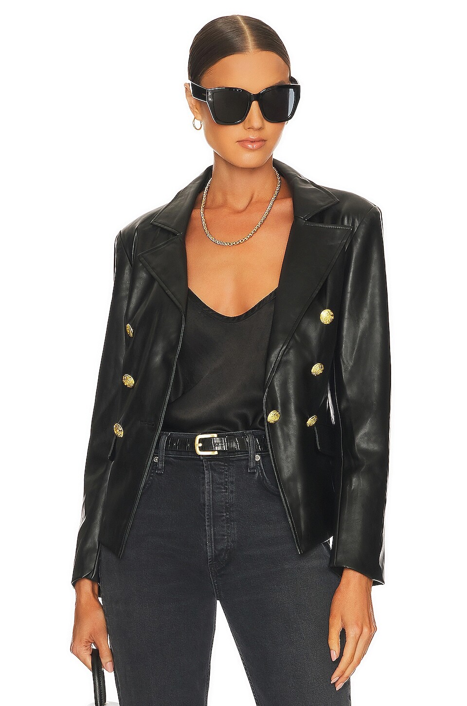 

Блейзер Central Park West Nico Faux Leather, черный