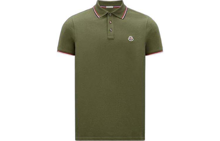 

Нашивка с логотипом на груди, рубашка поло Moncler, зеленый