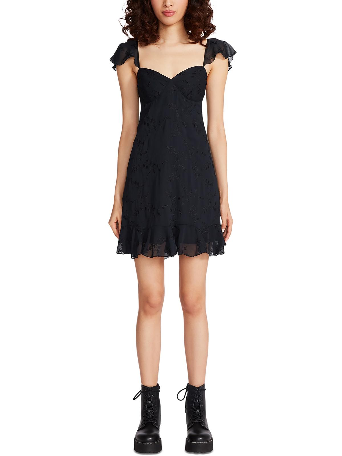 

Женское мини-платье с присборенной юбкой Betsey Johnson, цвет raven black